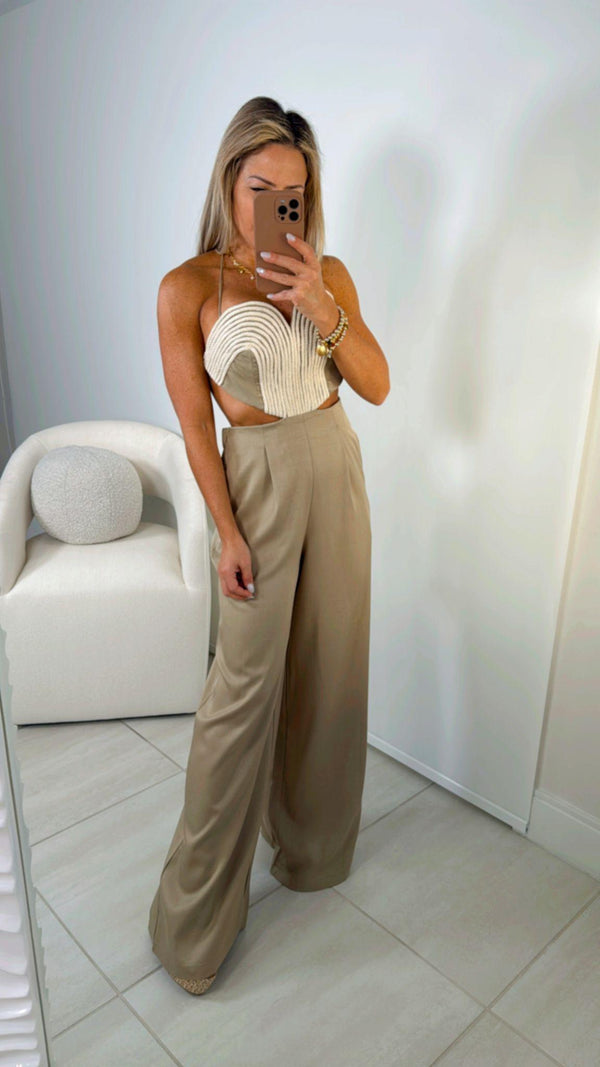8219 Cut out wide leg jumpsuit