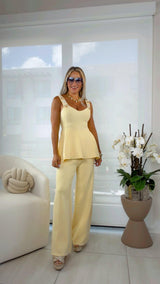 0069 Top with straps detail and pants set