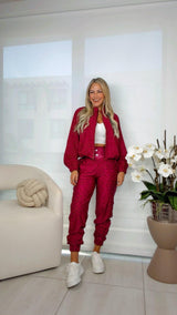 1975 Leopard print bubble jacket and jogger set Kiut