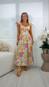 3330 Printed woven midi dress