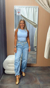 2364 Denim pants with detail boots