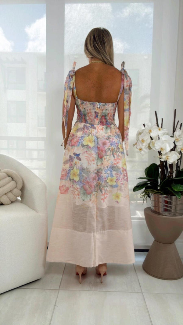 3318 Spring printed midi dress