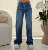 3829 High rise denim pants