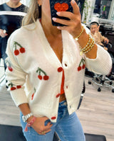 4223 Cherry sweater button down