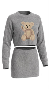 7004 Teddy sweater and mini skirt set