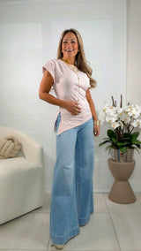 3115 Asymmetric shoulder pads top