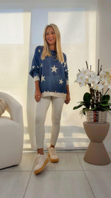9060 Stamp stars lurex sweater