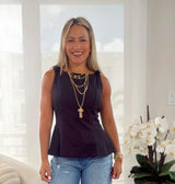 5060 Bow shoulder detail blouse