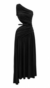 3304 One shoulder drapped maxi dress