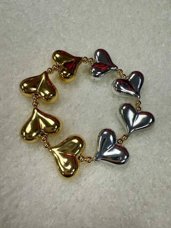 DL03 Valentine bracelet silver and gold