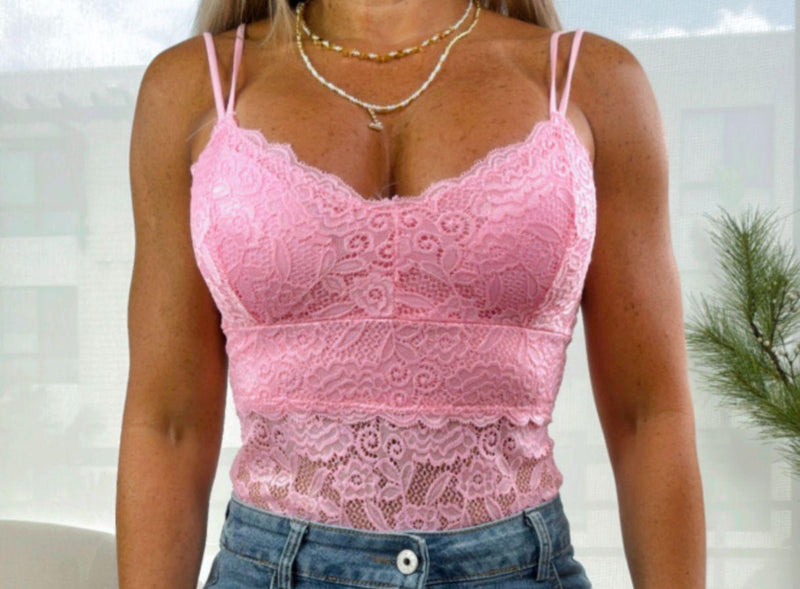 NA01 Lace V-neck tank top
