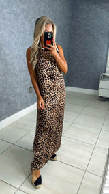 3045 Relaxed animal print maxi dress