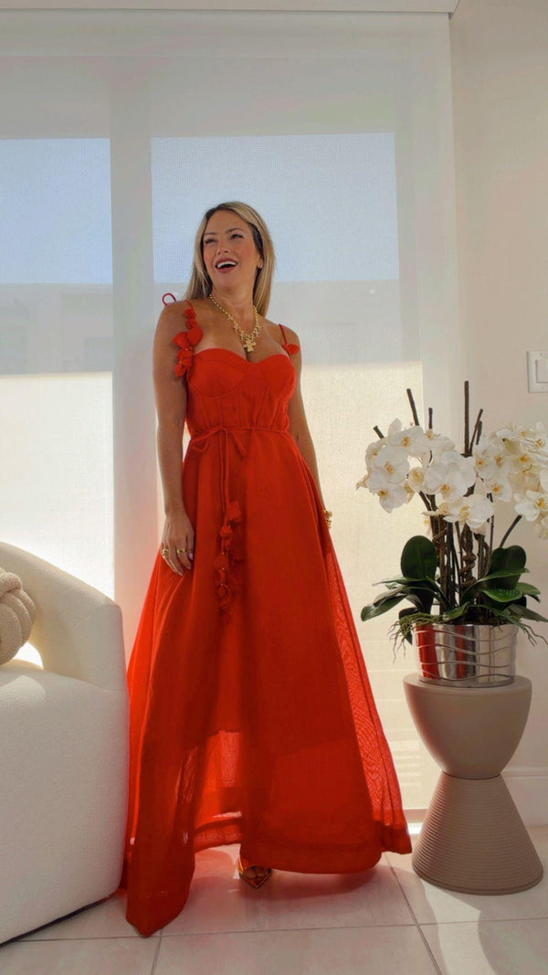 9357 Corset top midi dress