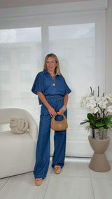 9206 Denim top and pants set