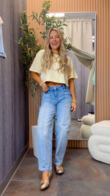 1641 Slouchy ankle boyfriend pants