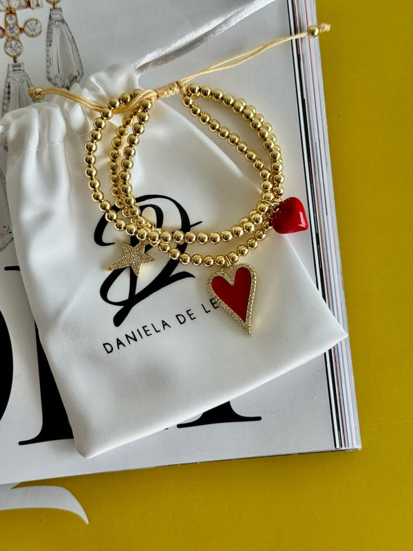 DL02 Three bracelet hearts