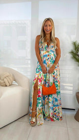 8941 Aquarela printed maxi dress