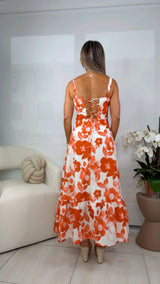 0483 Floral print midi dress