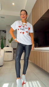 155 Lips and hearts print top