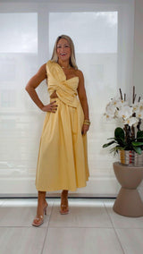 0114 Knotted twist long dress