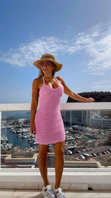 5370 Crochet mini dress