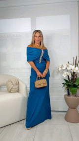 5292 Off shoulder top and skirt set