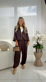 4918 Balloon bomber jacket and pants set