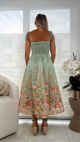 1765 Floral print midi dress