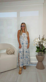 2858 Smocked strapless tiered midi dress