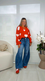 8385 Fluffy hearts sweater