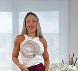 6515 Snail print sleeveless top