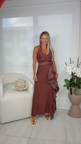 4555 Ruffle maxi dress