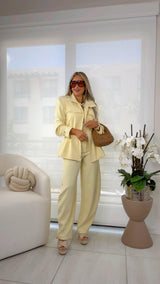 H789 Zip up blazer jacket and pants set