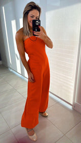 1026 Strapless cotton jumpsuit