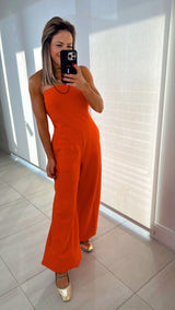 1026 Strapless cotton jumpsuit