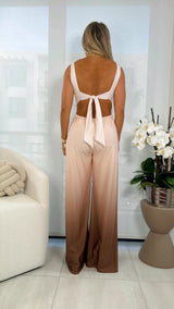 1601 Gradient print tie back jumpsuit