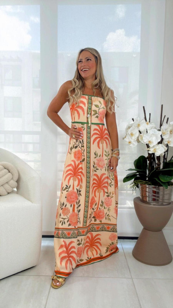 0879 Tropical printed dress