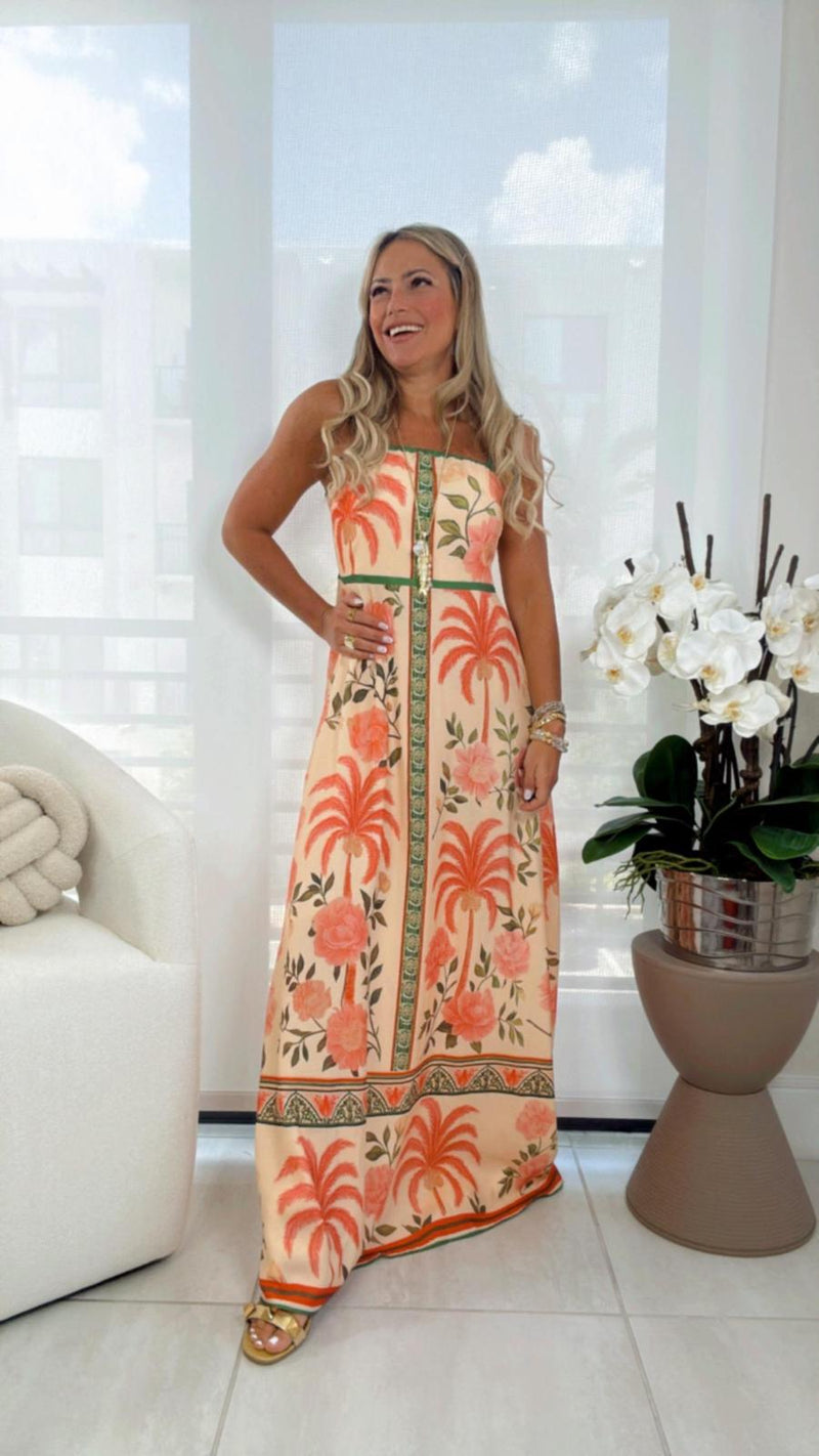 0879 Tropical printed dress