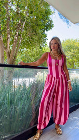 1949 Wide-Striped print Jumpsuit Kiut