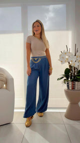 8111 Lyocell light denim balloon pants