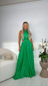 3944 Side cut out solid maxi dress