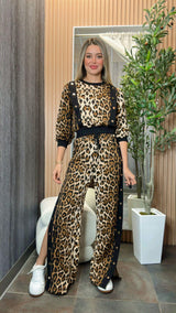 0016 Leopard sweater and pants set
