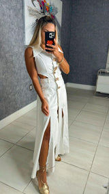 4111 Senses pin maxi dress