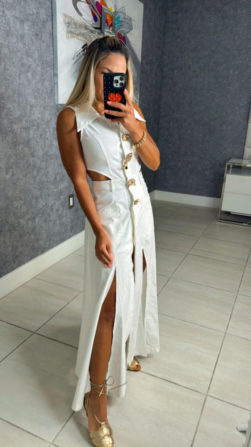 4111 Senses pin maxi dress