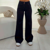 1127 High rise double button pants