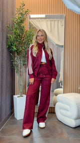 5578 Suede zip-up jacket and pants set