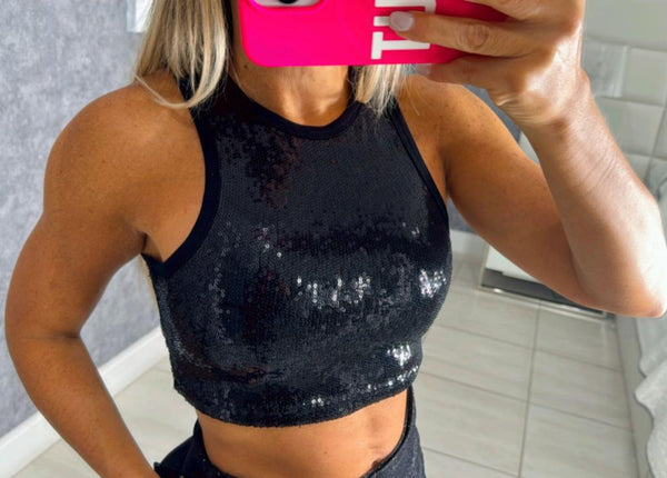 4721 Sequin crop top