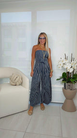 3387 Strapless side string jumpsuit