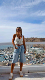 M618 Crochet knit top