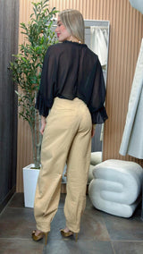 5102 Chiffon ruched blouse